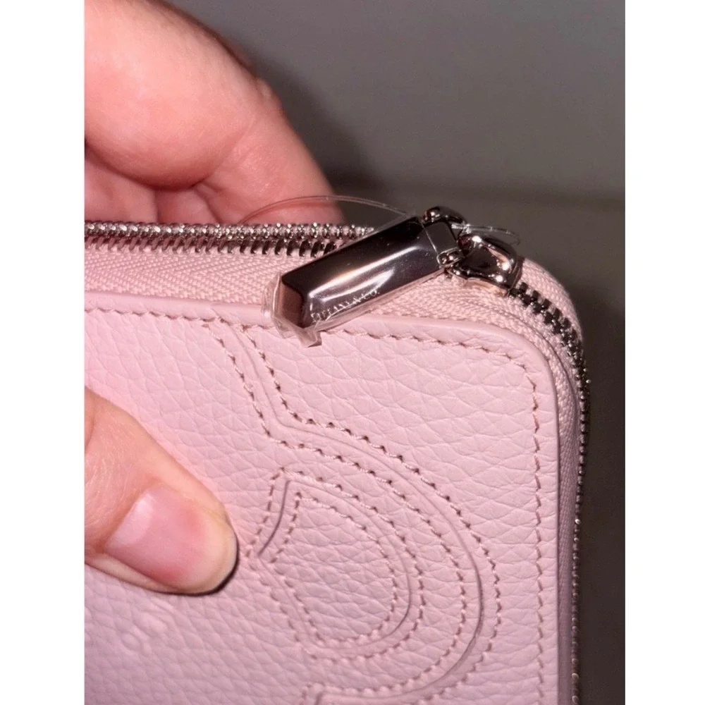 Tiffany & Co Return to Tiffany Wallet OS Pink New Pebbled Leather Zip Around